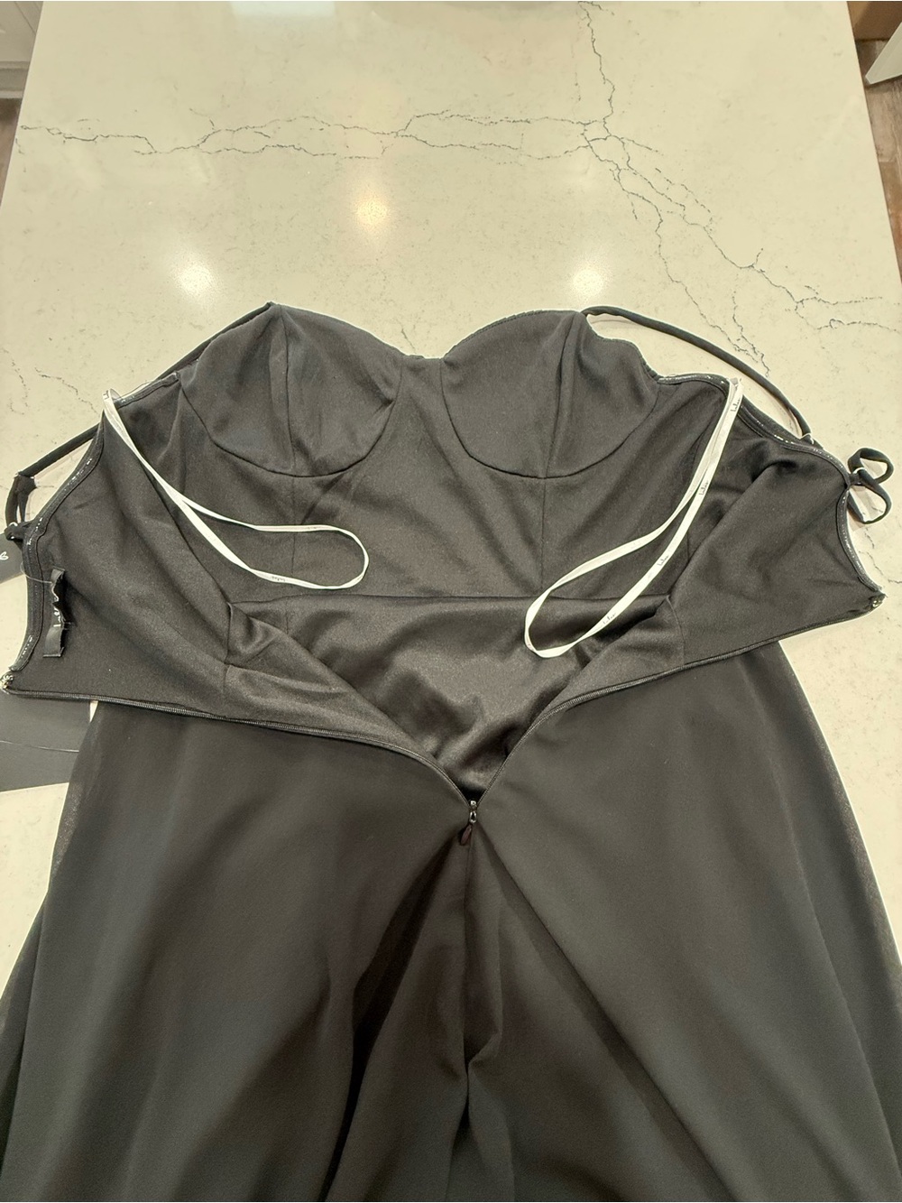 Lulus Cause For Commotion Black Maxi Dress Small Pleated Bustier Formal NWT - Picture 10 of 13